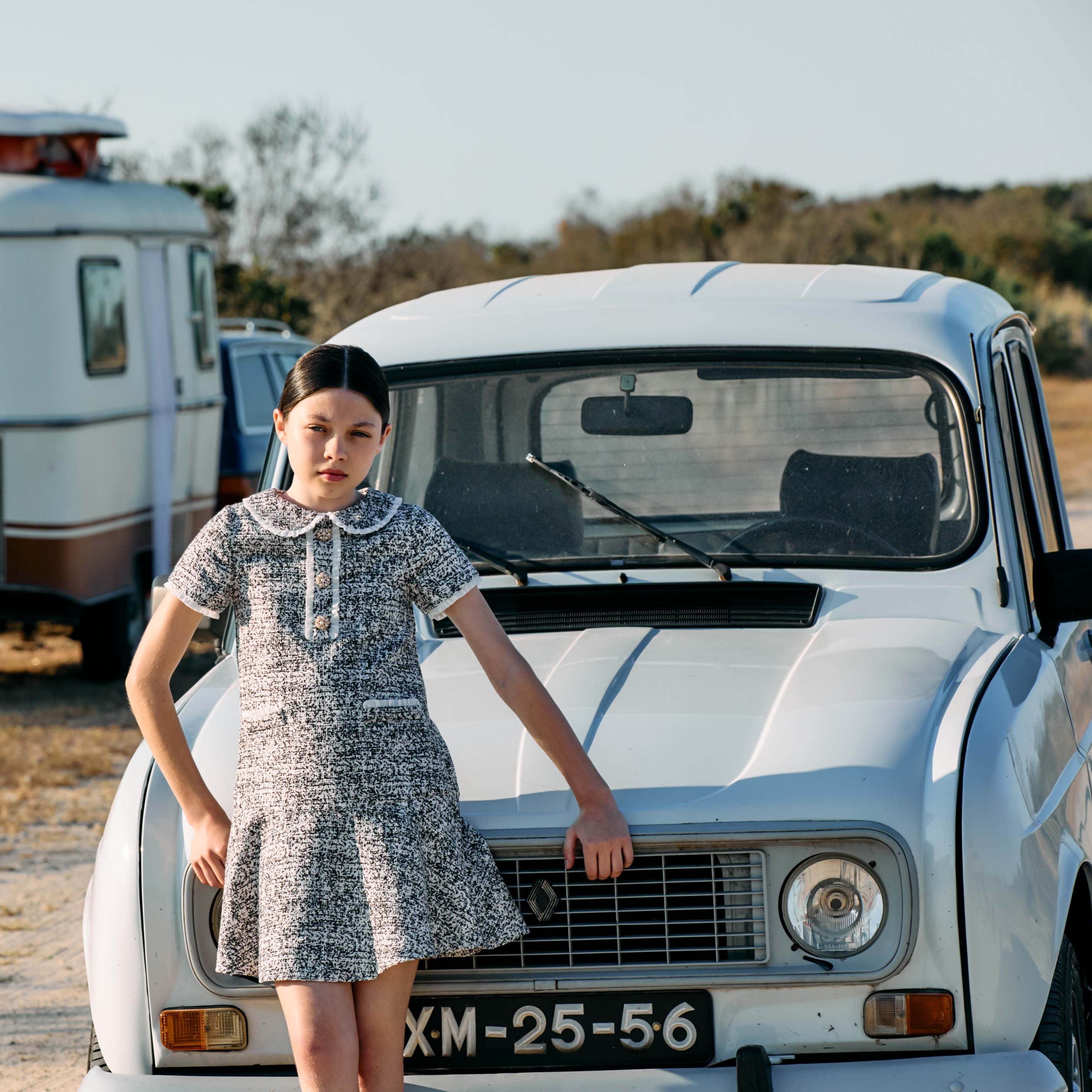 Navy Tweed Dress